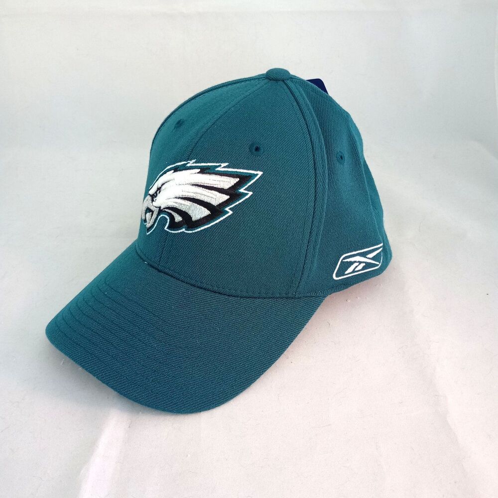 NFL Reebok Philadelphia Eagles Flex Fit Fitted Hat Cap M/L Football Gear 6 Panel